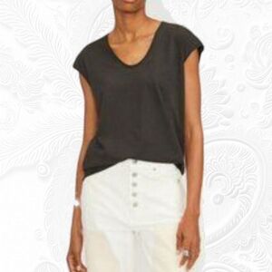 Everlane Loose Fitting Sleeveless Black Hemp/Organic Cotton Muscle T-Shirt